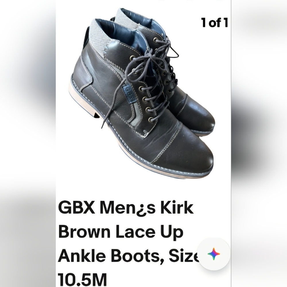 MEN GBX KIRK BROWN GENUINE LEATHER ANKLE BOOTS SIZE: 10.5